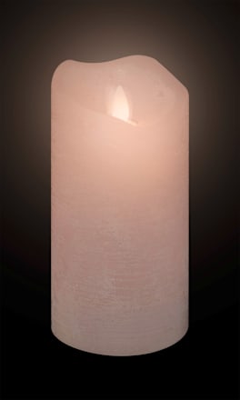 LED-Stumpenkerze Echtwachs mit Flackerlicht und Timer rosa keine Marke