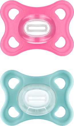 Schnuller Comfort Silikon, pink/grün, 3-12 Monate mam