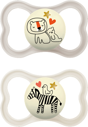 Supreme Night Schnuller 6-16 Monate cremeweiß/grau mam