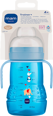 Trinklernflasche Trainer, blau, ab 4. Monat, 220 ml mam
