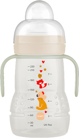 Trinklernflasche Trainer+ Night, creme, ab 4.Monate, 220 ml mam