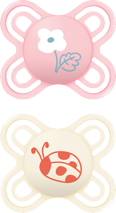 Schnuller Perfect Start Silikon, pink/creme, 0-2 Monate mam