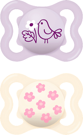 Schnuller Supreme Silikon, lila/creme, 0-6 Monate mam