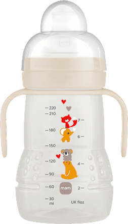 Trinklernflasche Trainer, creme, ab 4. Monat, 220 ml mam