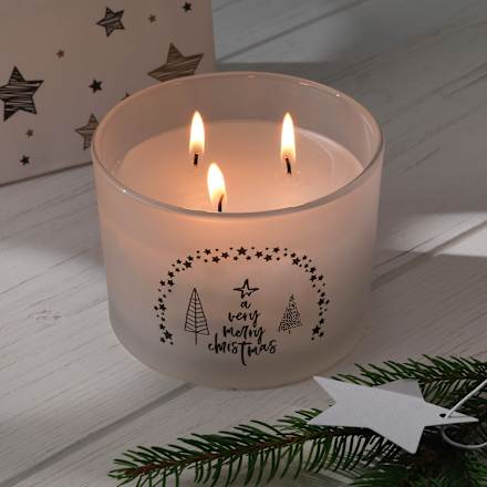Kerzenglas 3Docht  "a very merry christmas" Dekorieren & Einrichten