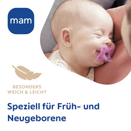 Schnuller Comfort Silikon, blau/türkis, 0-3 Monate mam