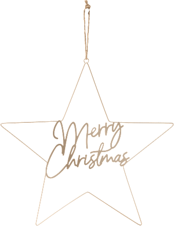 Metallstern "Merry Christmas" zum Aufhängen, champagnergold Dekorieren & Einrichten