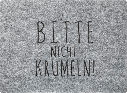 Platzset "Bitte nicht krümeln" aus Filz in grau keine Marke