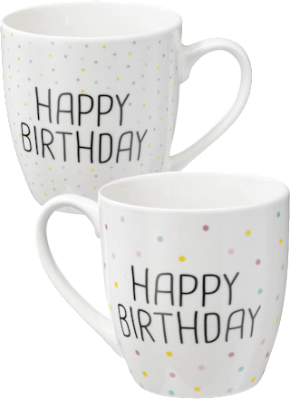 Kaffeebecher Jumbo Happy Birthday mit Punkten BOLTZE