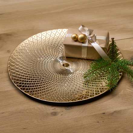 Kunststoffteller mit Rautenmuster, gold-glänzend Dekorieren & Einrichten