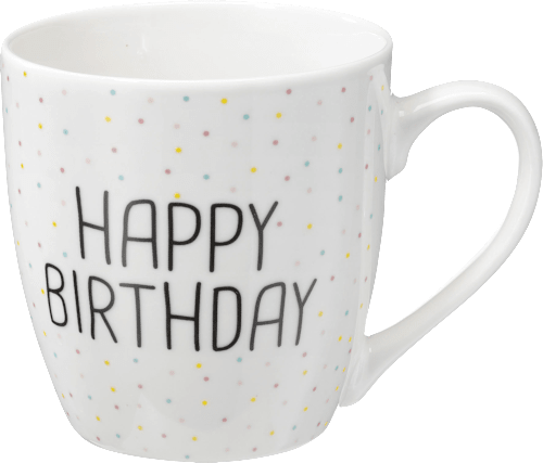Kaffeebecher Jumbo Happy Birthday mit Punkten BOLTZE