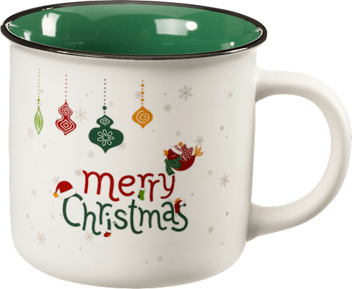 Kaffeebecher "merry Christmas", grün Dekorieren & Einrichten