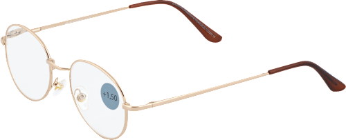 Okuliare na čítanie, dioptria +1,50 - okrúhle zlaté Visiomax