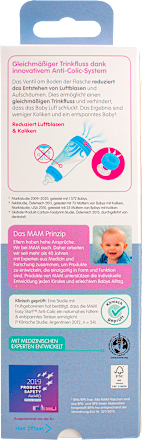 Babyflasche Easy Start Elements Anti-Colic, rosa, ab 4 Monaten, 320 ml mam
