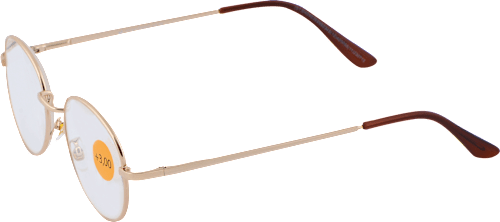 Okuliare na čítanie, dioptria +3,00 - okrúhle zlaté Visiomax