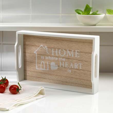Holztablett "HOME is where the HEART is" Dekorieren & Einrichten