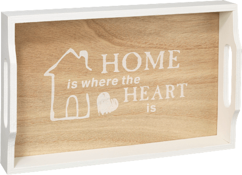 Holztablett "HOME is where the HEART is" Dekorieren & Einrichten