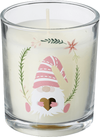 Duftkerze im Glas, Wichtel, rosa-gold Dekorieren & Einrichten