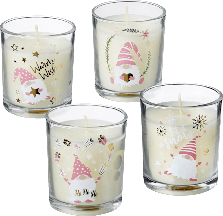 Duftkerze im Glas, Wichtel, rosa-gold Dekorieren & Einrichten