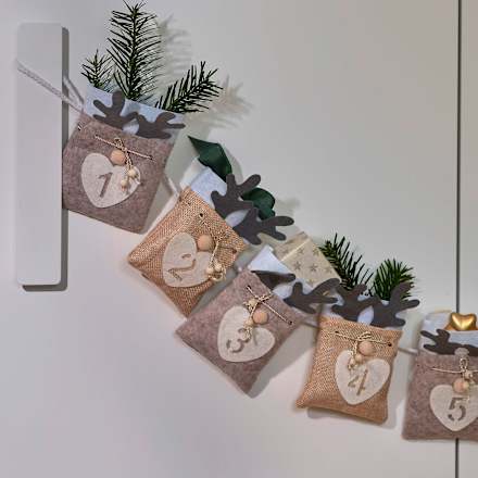 Adventskalender-Säckchen DIY, beige Dekorieren & Einrichten