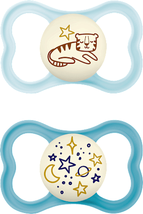 Schnuller Supreme Night Silikon, blau, 6-16 Monate mam
