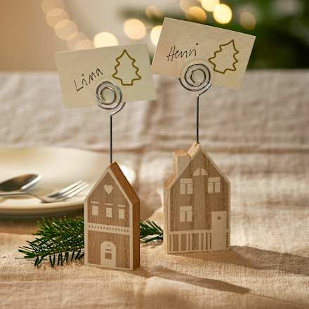 Kartenhalter, Holzhaus, natur-weiß Dekorieren & Einrichten