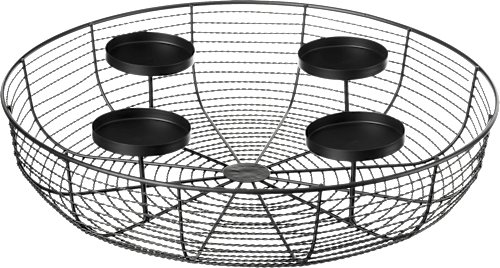 Metallkerzenhalter/Dekoschale für vier Kerzen, schwarz Dekorieren & Einrichten