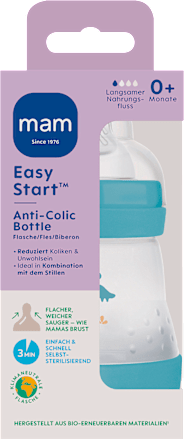Babyflasche Easy Start Anti-Colic, türkis, von Geburt an, 160 ml mam