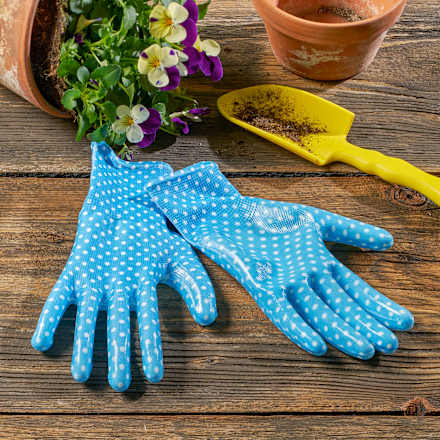 Gartenhandschuhe für Kinder, blau/gepunktet (Größe 5) Dekorieren & Einrichten