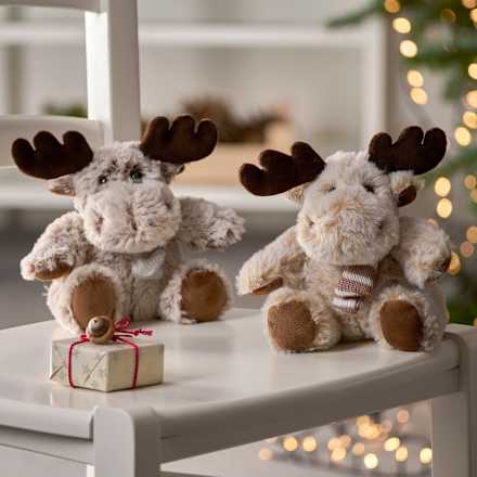 Plüschelch mit Schal, braun-creme Dekorieren & Einrichten