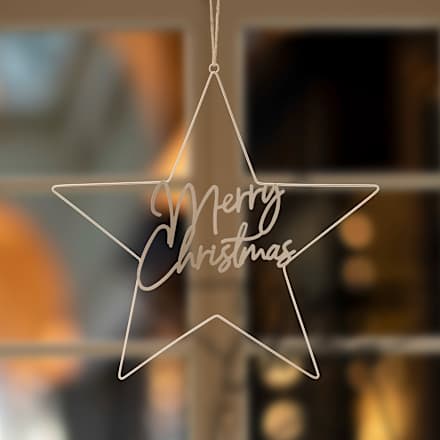Metallstern "Merry Christmas" zum Aufhängen, champagnergold Dekorieren & Einrichten