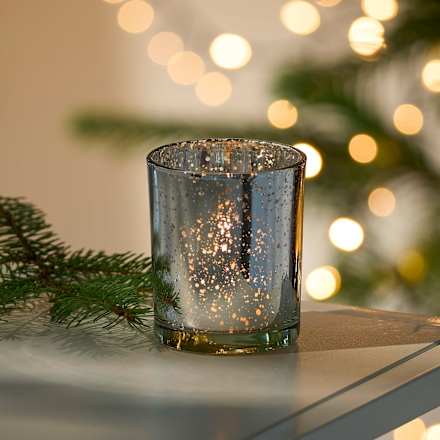 Kerzenglas, silber gesprenkelt Dekorieren & Einrichten