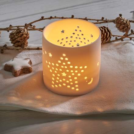 Kerzenhalter aus Porzellan, weiß-matt Dekorieren & Einrichten