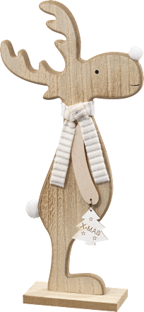 Holzaufsteller Elch mit Schal  Dekorieren & Einrichten