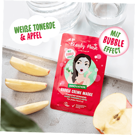 Bubble Creme Maske Weiße Tonerde & Apfel THE Beauty Mask COMPANY