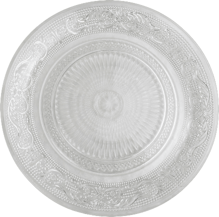 Glasteller geschliffen, rund, klar Dekorieren & Einrichten