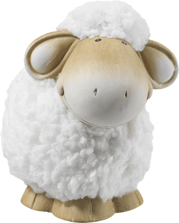 Keramikschaf mit Wolle weiß-natur Dekorieren & Einrichten