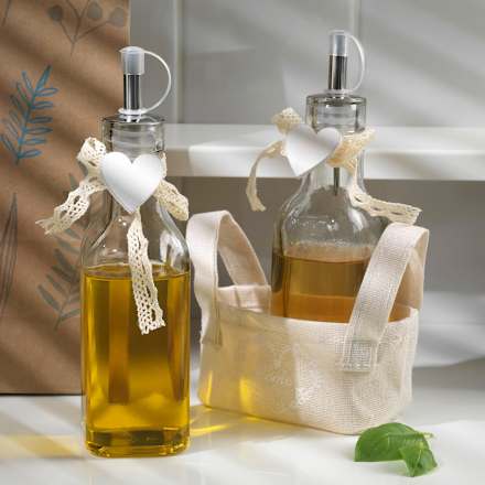 Essig- & Ölspender in Leinentasche, beige keine Marke