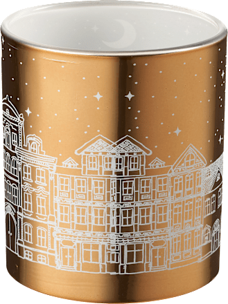 Kerzenglas, Giebelhäuser & Mond, gold Dekorieren & Einrichten