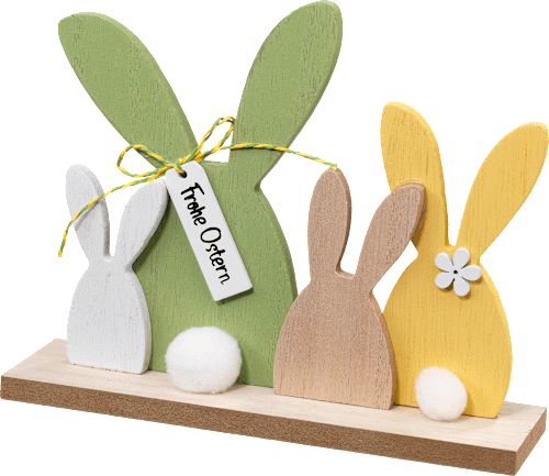 Holzaufsteller, Hasen, natur-weiß-grün-gelb Dekorieren & Einrichten