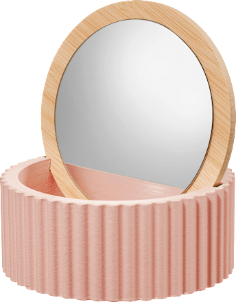 Schmuckdose aus Holz mit Spiegel, altrosa (15x15x9cm) Dekorieren & Einrichten