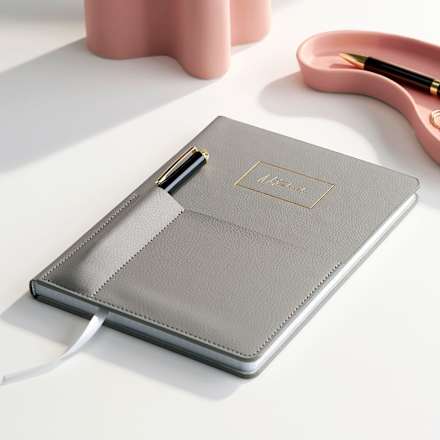 Notizbuch mit Stiftehalter A5, dunkelgrau keine Marke