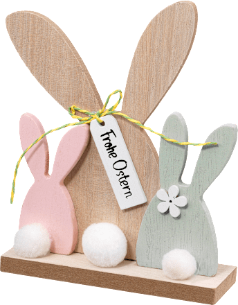 Holzhase "Frohe Ostern" Dekorieren & Einrichten