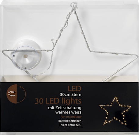 LED Metallstern, weiß, warmweiß (30er) Dekorieren & Einrichten