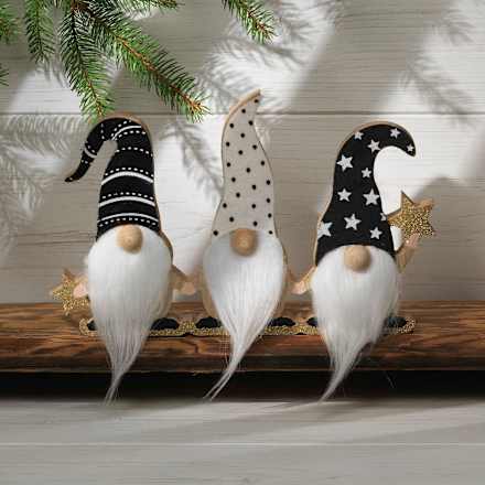 Holzaufsteller Wichtelreihe mit Sternen Dekorieren & Einrichten