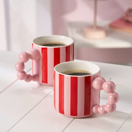Kaffeebecher mit Bubble-Griff, rot/rosa Dekorieren & Einrichten