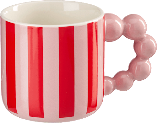 Kaffeebecher mit Bubble-Griff, rot/rosa Dekorieren & Einrichten