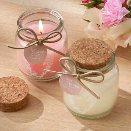 Kerzenglas gefüllt mit Korkdeckel, rosa keine Marke