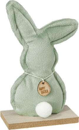 Samtaufsteller Hase mit Anhänger und Puschel mint keine Marke