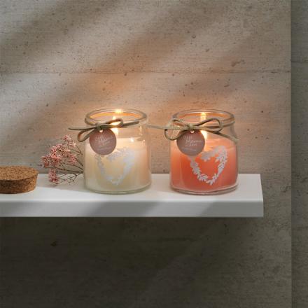 Kerzenglas gefüllt mit Korkdeckel, rosa keine Marke